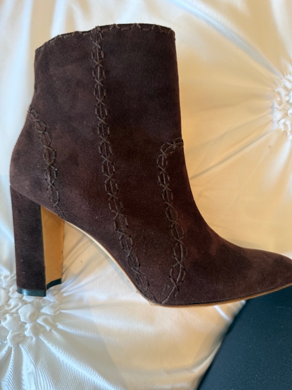 Manolo Blahnik Chocolate Sued Booties - Handmade